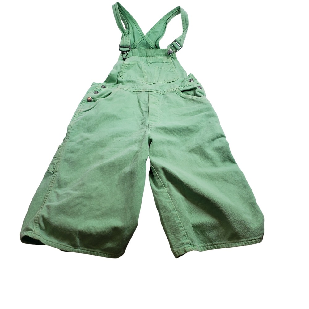 London London Womens Vintage Denim Overalls Size S Green Shortalls